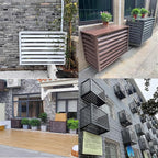 Aluminum Air Conditioner Cover, Privacy Fence Screen, Outdoor Condenser Protective Cover, Freestanding Louvered Space Divider, Trash Can Enclosure & Flower Stand, Suitable for Outdoo
