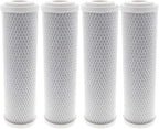 Tier1 10 Micron 10 Inch x 2.5 Inch | 4-Pack Whole House Carbon Block Water Filter Replacement Cartridge | Compatible with Pentek EPM-10, 155634-43, EP-10, CB-25-1010, Home Water Filter