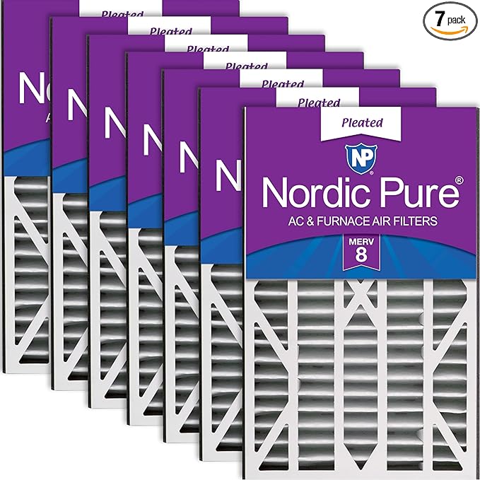 Nordic Pure 16x25x3 (Actual Size: 15 13/16 x 24 5/16 x 3) MERV 8 Trion Bear Cub 255649-101 Replacement Pleated AC Furnace Air Filters 7 Pack