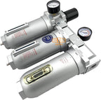 1" NPT SUPER DUTY Industrial Grade Filter Regulator Coalescing Desiccant Dryer System For Compressed Air Lines, Metal Bowls, Great For Paint Spray And Plasma Cutter (MANUAL DRAIN)