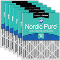 Nordic Pure 20x25x4 (Actual Size: 19 1/2 x 24 1/2 x 3 5/8) Pleated Air Filters MERV 14 Plus Carbon 6 Pack