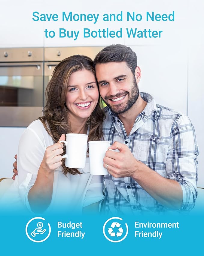 AQUACREST GXRTQR Inline Water Filter, NSF Certified, Compatible with GE GXRTQR, GXRTQ System, Reduces Chlorine, Fluoride, Limescale and More, For Refrigerator, IceMaker, RVs (2 Filters)