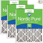 Nordic Pure 25x25x2 (Actual Size: 24 1/2 x 24 1/2 x 1 3/4) Pleated MERV 13 Air Filters 3 Pack