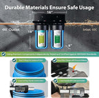iSpring WGB21B-KS 2-Stage Whole House Water Filtration System with 10" x 4.5" Sediment CTO(Chlorine, Taste and Odor) Filter,KDF+GAC filter, Removes Chlorine, Iron, Lead, Odor and More, 1" Inlet/Outlet