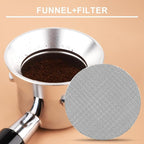 51mm 12 Magnetic Dosing Funnel, Espresso Dosing Funnel Aluminum Magnetic Portafilter Funnel with 2 Mesh Filter Coffee Dosing Ring for Kitchen Coffee Shop
