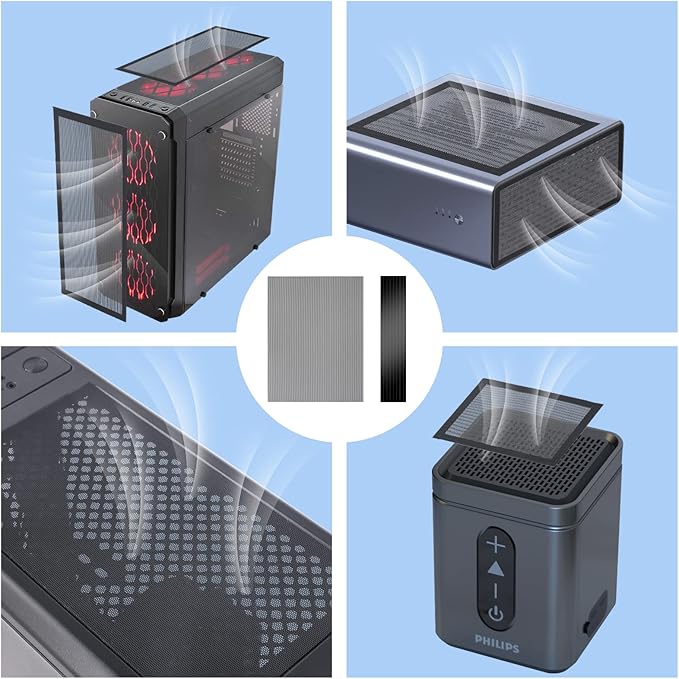 400x300mm DIY PC Case Dust Mesh Filter, 2Pack PVC Dustproof Mesh Filter Cover with Magnetic Strip for Computer PC Case