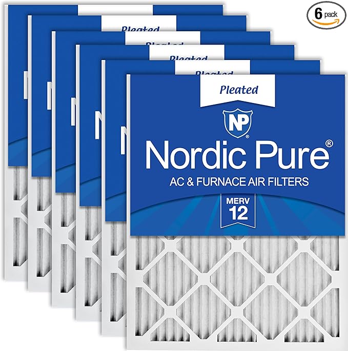 Nordic Pure 14x30x1 (13 15/16 x 29 15/16 x 3/4) Pleated MERV 12 Air Filters 6 Pack
