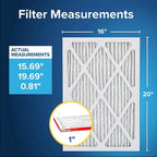 Filtrete 16x20x1 AC Furnace Air Filter, MERV 11, MPR 1000, Micro Allergen Defense, 3-Month Pleated 1-Inch Electrostatic Air Cleaning Filter, 2 Pack (Actual Size 15.719 x 19.719 x 0.84 in)