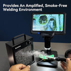 Solder Fume Extractor with HEPA and Carbon Filter - Portable Smoke Absorber for DIY Soldering, Engraving, Jewelry Making，with 2 Magnetic Helping Hands