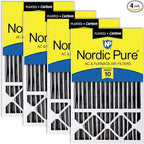 Nordic Pure 16x25x5 (Actual Size: 15 3/4 x 24 3/4 x 4 3/8) Honeywell Replacement Air Filters MERV 10 Plus Carbon 4 Pack