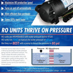 iSpring RCB3P Tankless Reverse Osmosis Filtration System, 300 GPD Under Sink RO System, Reduces TDS, 1.5:1 Pure to Drain, Booster Pump & Pressure Gauge for Residential & Light Commercial Use