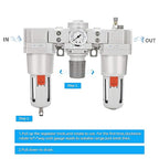 NANPU 1" NPT Air Filter, Regulator & Lubricator (FRL) Combo - Water/Oil Trap Separator - Pressure Gauge(0-150 psi), 5 Micron Brass Element, Semi-Auto Drain, Poly Bowl, Metal Bracket