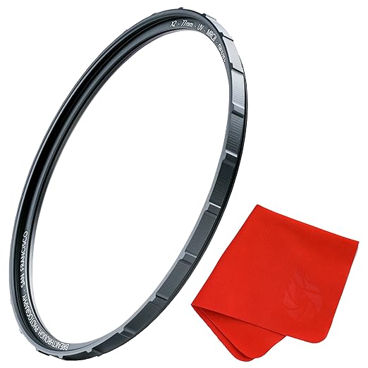 72mm X2 UV Filter for Camera Lenses - UV Protection Photography Filter with Lens Cloth - MRC8, Nanotec Coatings, Ultra-Slim, Traction Frame, Weather-Sealed by Breakthrough Photography