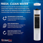 LiquaGen Activated Alumina + Carbon + KDF-55 Replacement Water Filter Cartridge – Helps Manage Fluoride, Chlorine & Taste, Refillable 2.5" x 10", 2.5" x 20", 4.5" x 10", 4.5" x 20" (1, 4.5" x 20")