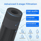 Waterdrop Whole House CTO Carbon Sediment Water Filter Cartridge Replacement for GE® FXHTC, GXWH40L, W10-PR, Culligan® RFC-BBSA,10"X4.5", 5 Micron, 1Pack