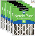 Nordic Pure 16x20x4 (Actual Size: 15 1/2 x 19 1/2 x 3 5/8) Pleated Air Filters MERV 13 Plus Carbon 6 Pack