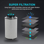 iPower 6" Air Carbon Smelliness Control with Australia Virgin Charcoal, Reversible Flange, Pre-Filter, Fit with Inline Duct Fans for Grow Tents