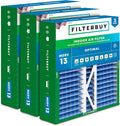 Filterbuy 20x20x5 Air Filter MERV 13 Optimal Smoke & Allergy Defense (3-Pack), Pleated HVAC AC Furnace Filters for Honeywell FC100A1011, Lennox X0585, and More (Actual Size: 19.63 x 19.88 x 4.38)