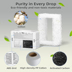 8 Pack Cat Fountain Filter Replacement, Triple Cupcake Cat Fountain Filters, 8 Pet Fountain Carbon Filters and 2 Foam Filters for Ceramic Cat Water Fountain