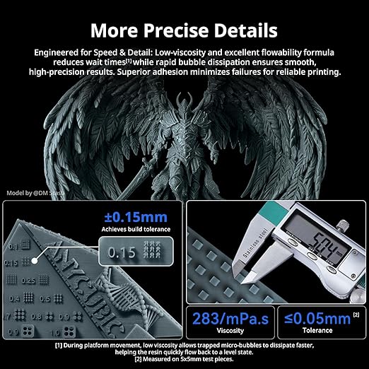 ANYCUBIC 2nd Gen Resin Technology ABS-Like Resin 2.0 Bundle, 3D Printer Resin with High Toughness, More Precise Details, Wide Compatibility for All LCD Resin 3D Printers (White, 4kg in Total)