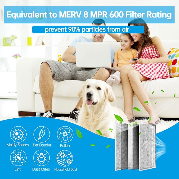 UBeesize 16x20x1 Reusable Electrostatic Air Filter HVAC AC Furnace Filter,MERV 8,Washable, Lasts a Lifetime,Permanent Air Filter,Breathe Fresher,Home And Office(Actual Size:15.5x19.75x0.82 Inch)