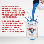 TCP Global - 190 Micron Filter Tips Ultra-Fine Paint Strainer (Case of 1000) - Pure Blue Nylon Mesh Cone Strainer - Paint Filter Cones for Auto, House & Hobby