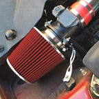 Mortar Aftermarket Auto Air Filter Replacement - Car Enthusiast Class Universal Cold Air Intake Gulps in More Air for More Engine Power & Passionate Induction Sound, 2.75 In, Red