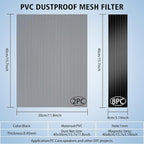 400x300mm DIY PC Case Dust Mesh Filter, 2Pack PVC Dustproof Mesh Filter Cover with Magnetic Strip for Computer PC Case
