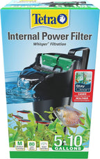 Tetra Whisper Internal Power Filter 5 To 10 Gallons, For aquariums, In-Tank Filtration With Air Pump, Black