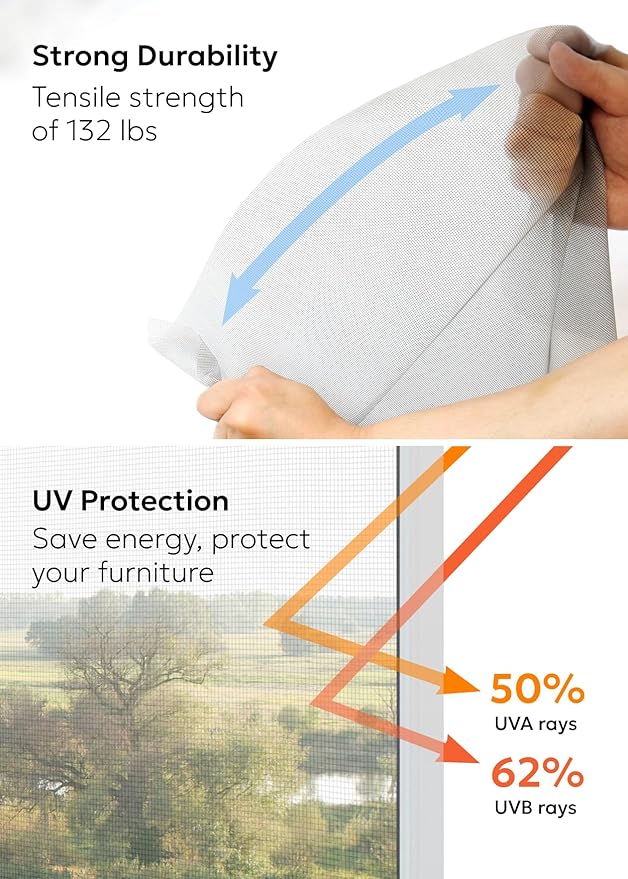 Clean Air Window Screen - Filters Pollen, Allergens, Dust, and Ash - Cleaner, Healthier Air - Easy to Cut - Ideal for Patio, Porch, and Window Screen Replacement - (22" x 10')