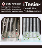 Engine & Cabin Air Filter Kit for CRV (2023-2025) 1.5L Gas, Civic (2022-2025) 1.5L Gas, (NOT for Hybrid /2.0L) Replaces 17220-64A-A00, 80292-TF0-G01