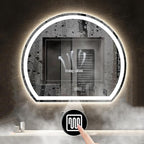 Bathroom Mirror with 3 Colour LED Lights, Lighted Bathroom Makeup Wall Mounted Mirror with Demister Pad, Touch Switch Mirror for Entryway, Bathroom, Vanity(19.6"/50cm)