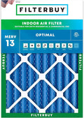 Filterbuy 18x24x4 Air Filter MERV 13 Optimal Smoke & Allergy Defense (1-Pack), Electrostatic Pleated HVAC AC Furnace Filters Replacement, Made in USA (Actual Size: 17.50 x 23.38 x 3.63)