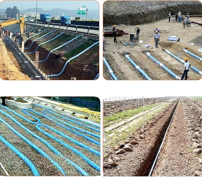 5cm/2in Diameter French Drain Pipe Perforated Drainage Pipes, Soft Infiltration Tubular Underground Drainage Systems for Outside Driveway/Sidewalk, Steel Wire Reinforced Permeable Tube(350cm)