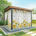 Sunflowers Outdoor Curtains for Patio Summer Floral Eucalyptus Leaf Wood Plank Waterproof Outside Curtains with Grommet Top Weatherproof Curtain for Cabana Pergola Gazebo, 1 Panel, 54" W x 108" L