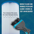 U.S. Pool Supply Cartridge Pool Filter Cleaner Tool - Spa Filter Cleaner for Hot Tub Pool, Water Jet Spray Angled Brush Head Cleaning Wand, Clean Dirty Cartridges, Dirt Debris, Garden Hose Connector