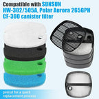 AQUANEAT Replacement Canister Filter Pads Compatible with SUNSUN HW-302 Aquarium Filter Media Sponge Floss 16pcs