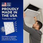 16x25x1 Air Filters, MERV 8 Pleated HVAC AC Furnace Filter Replacement, For Home and Commercial Use, Dust, Pet, & Lint, Made In USA, Easy Install (6 Pack)