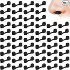 100 Pieces Nose Plug Filter Disposable Nose Dust Filters Bulk Sponge Nostril Filters for Spray Tanning Welding Dust Allergies Dust Construction Areas (Black)