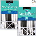 Nordic Pure 16x25x5 (Actual Size: 15 3/4 x 24 3/4 x 4 3/8) Honeywell Replacement Air Filters MERV 14 Plus Carbon 2 Pack