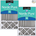 Nordic Pure 16x25x5 (Actual Size: 15 3/4 x 24 3/4 x 4 3/8) Honeywell Replacement Air Filters MERV 14 Plus Carbon 2 Pack