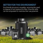 AC Infinity Refillable Carbon Filter Kit 4” with Additional Refill, Odor Removal Air Scrubber For 4" Inline Fan and Ducting, Reusable Charcoal Filter for Grow Tent Grow Room Hydroponics