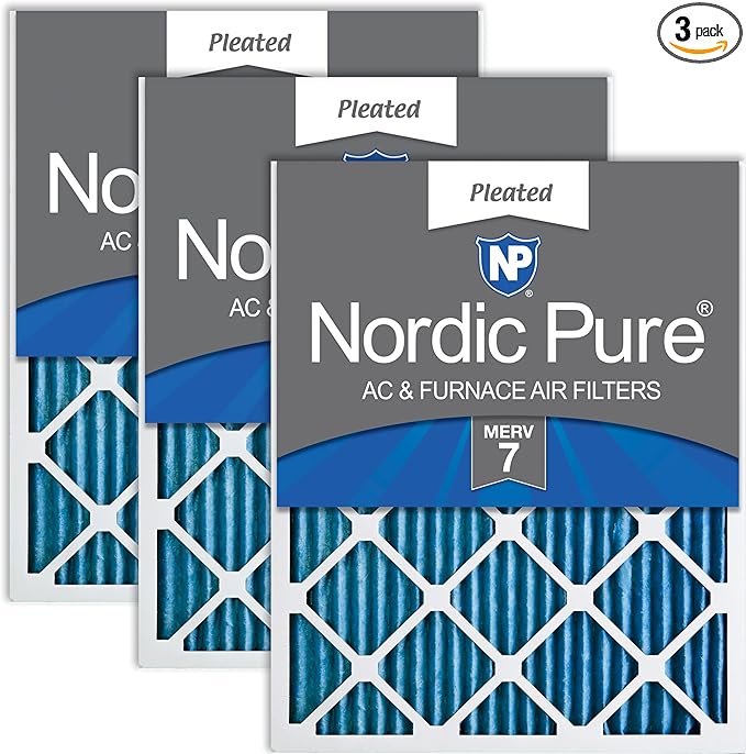 Nordic Pure 14x30x1 (Actual Size: 13 15/16 x 29 15/16 x 3/4) Pleated MERV 7 Air Filters 3 Pack