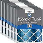 Nordic Pure 12x24x1 (Actual Size: 11 1/2 x 23 1/2 x 3/4) Pleated MERV 7 Air Filters 12 Pack