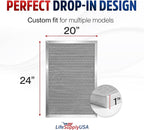 20x24x1 Electrostatic Air Filter, MERV 8, Washable, Reusable Furnace AC/HVAC Filter, Energy Saving, Easy to Clean, Long-Lasting by LifeSupplyUSA