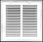 HVAC Premium 8" X 8" Steel Return Air Filter Grille for 1" Filter - Fixed Hinged - HVAC DUCT COVER - Flat Stamped Face - White [Outer Dimensions: 10 5/8"w X 10 5/8"h]