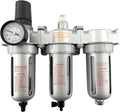 1/4" NPT MID FLOW Filter Regulator Coalescing Desiccant Dryer System For Compressed Air Lines, Poly Bowls, Great For Paint Spray And Plasma Cutter (AUTO DRAIN)