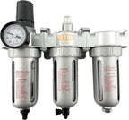 1/4" NPT MID FLOW Filter Regulator Coalescing Desiccant Dryer System For Compressed Air Lines, Poly Bowls, Great For Paint Spray And Plasma Cutter (AUTO DRAIN)