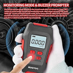 Digital Vacuum Gauge, HVAC Micron Vacuum Gauge Tester with 4 Units 7/16 inch-20 UNF, Digital Vacuum Micron Meter Set with Buzzer Alarm, 1/4 inch SAE Extension Connector Fitting
