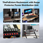10-Outlet 1U Rack Mount Power Strip - Surge Protector, Features 10 Front Switches with LED Light - Ideal, w/ 6 ft Cord for Network Server Racks and Cabinets